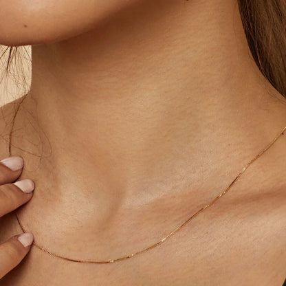 Bodega Box Necklace - White Gold