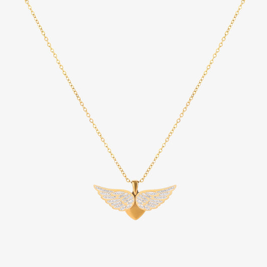 Soaring Angel Wings Necklace | Gold