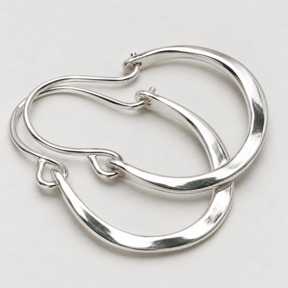 Lunar Halo Hoop Earrings | White Gold